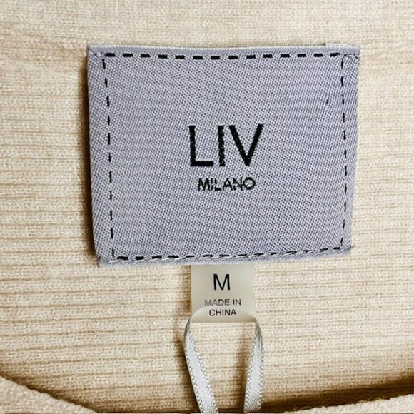 Liv Milano YUMMY Pullover Rhinestone Studded Knit Sweater - Ivory - M - Picture 10 of 10